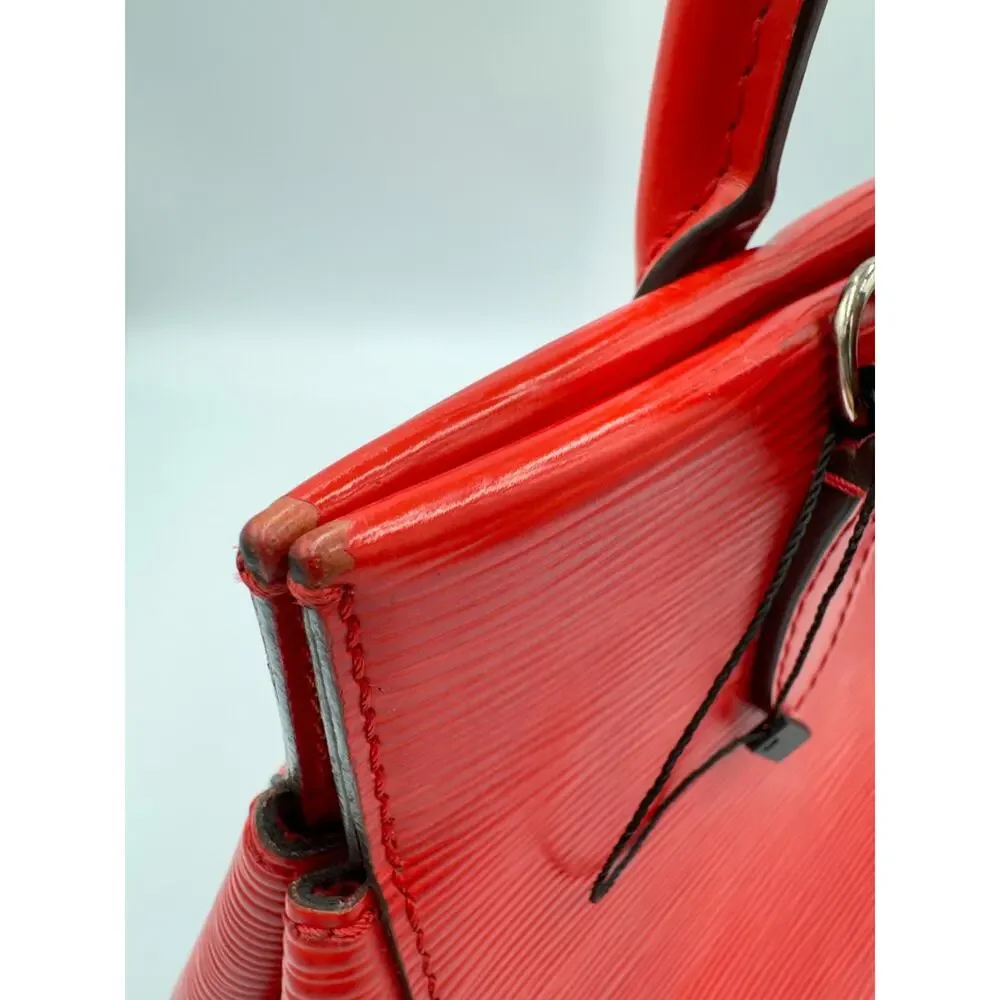 Authentic Louis Vuitton Coquelicot Red Epi Marly BB Handbag Crossbody Bag 2Way